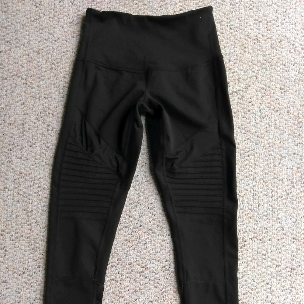 Zella ribbed black leggings w/mesh - Size XS